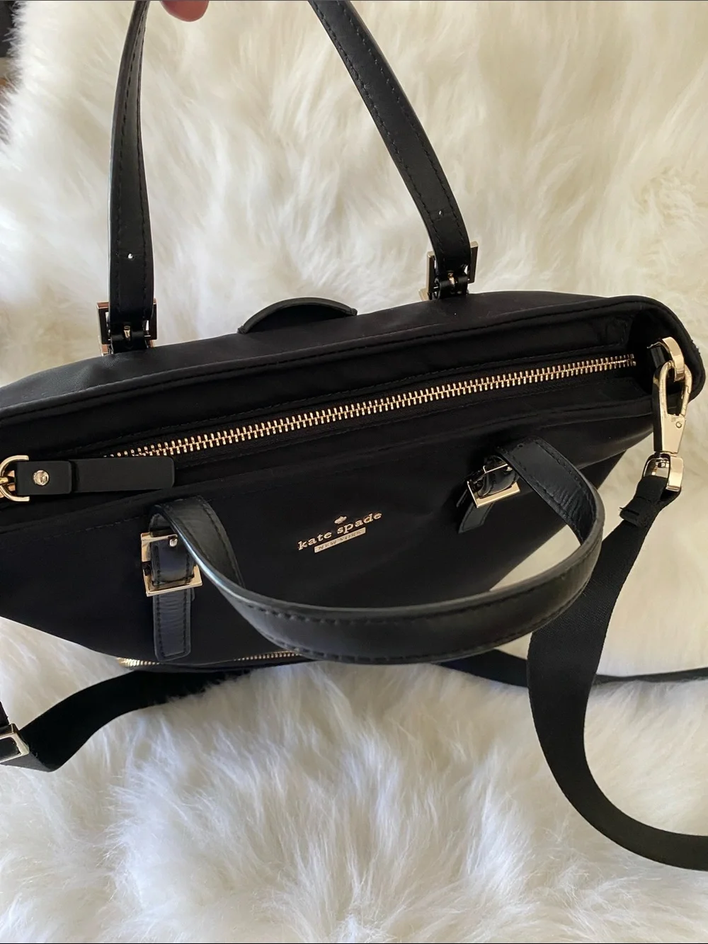 Kate Spade New York Convertible Backpack Laptop Bag in Black and Gold